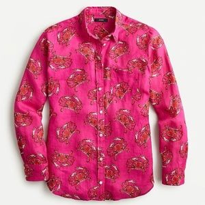J Crew Classic-fit boy shirt in king crab print